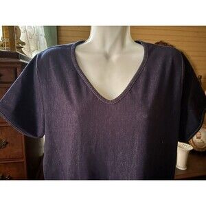Three Friends Size XL Faux Denim Dress 44” Bust Blue